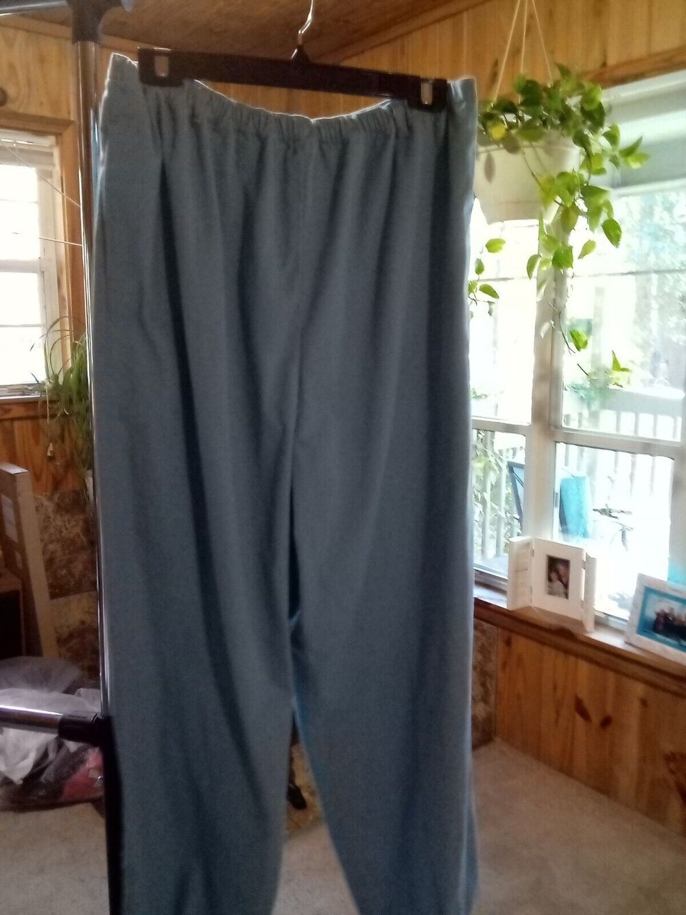 ORVIS WOMEN'S Sz 16 Teal GREEN Cotton Poly Blend Pull On Elastic Waist Pants
